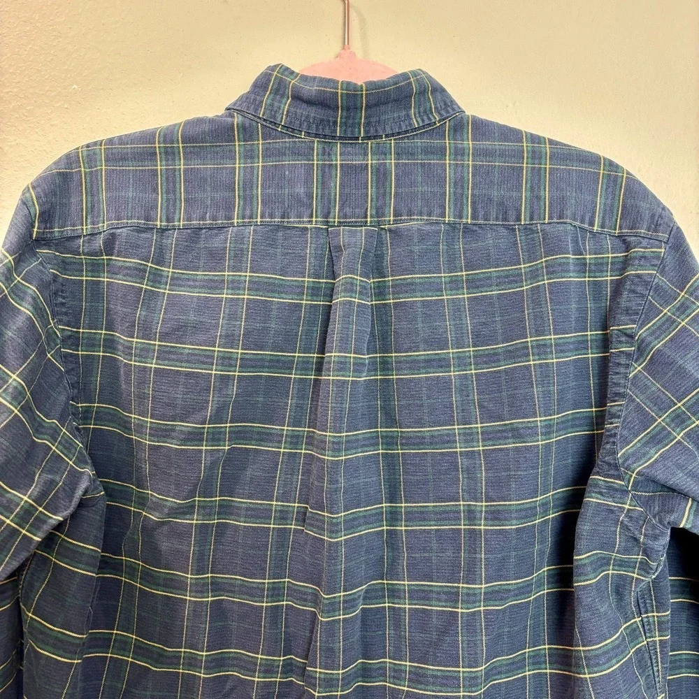 Ralph Lauren Shirt Mens‎ Medium Blue Blackwatch Plaid Casual Button Down Top - Picture 7 of 11